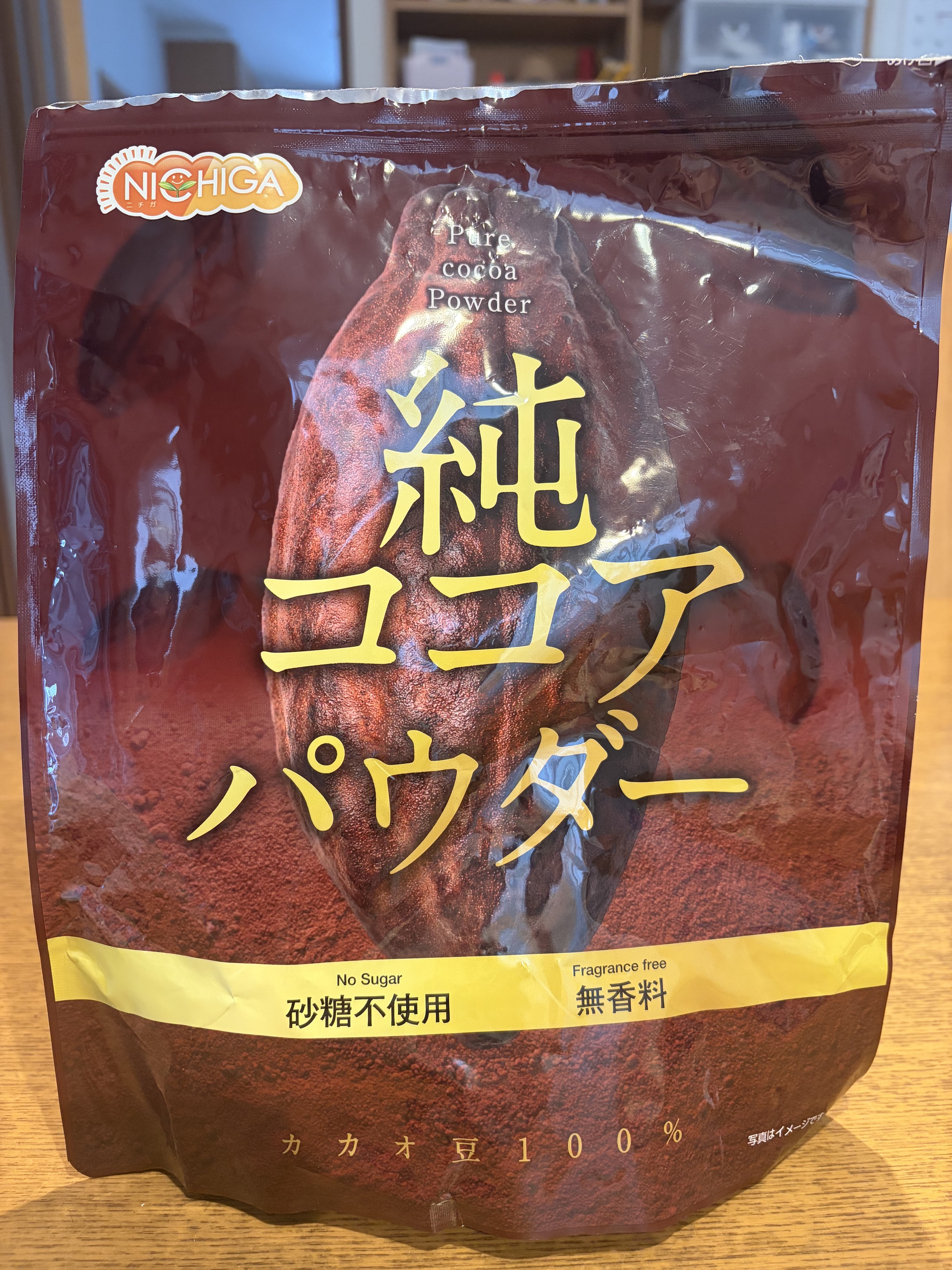 ニチガの純ココアパウダーの袋